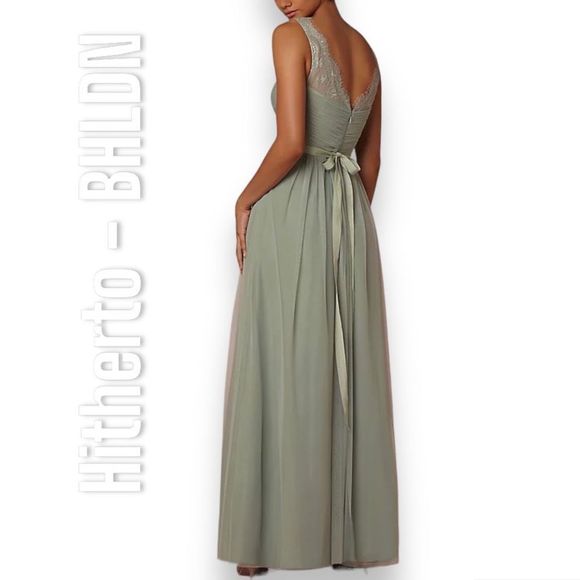 Hitherto A BHLDN Exclusive from Anthropologie, Fleur Bridesmaid Gown Sea Glass 2 - Picture 2 of 13
